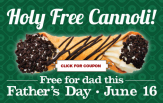 free cannoli fathers day buca