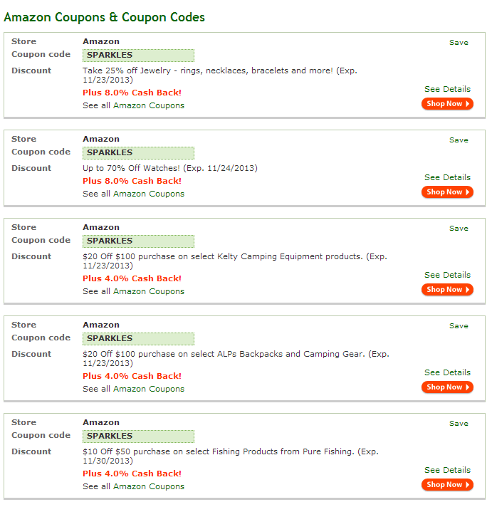 amazon coupon codes