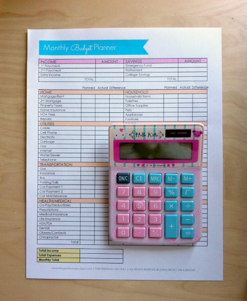 budget worksheet