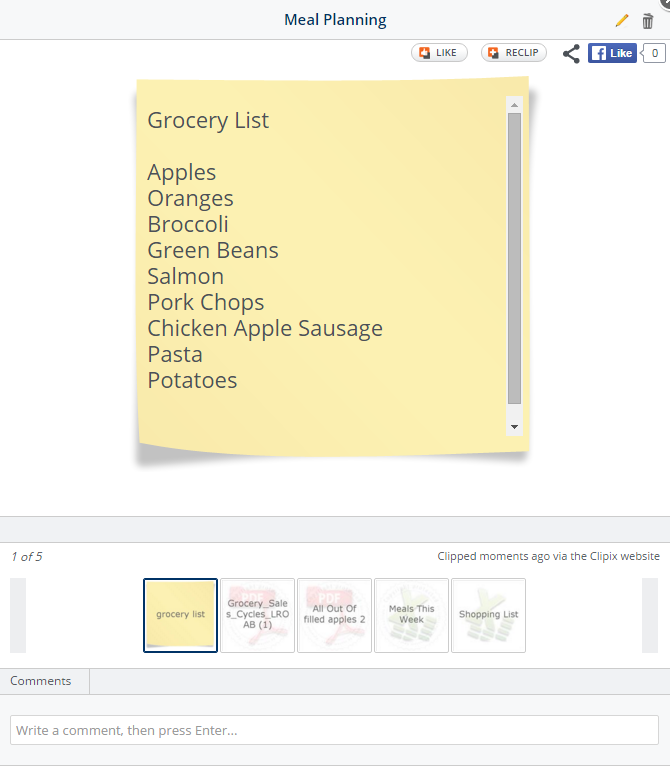 Grocery List on the go