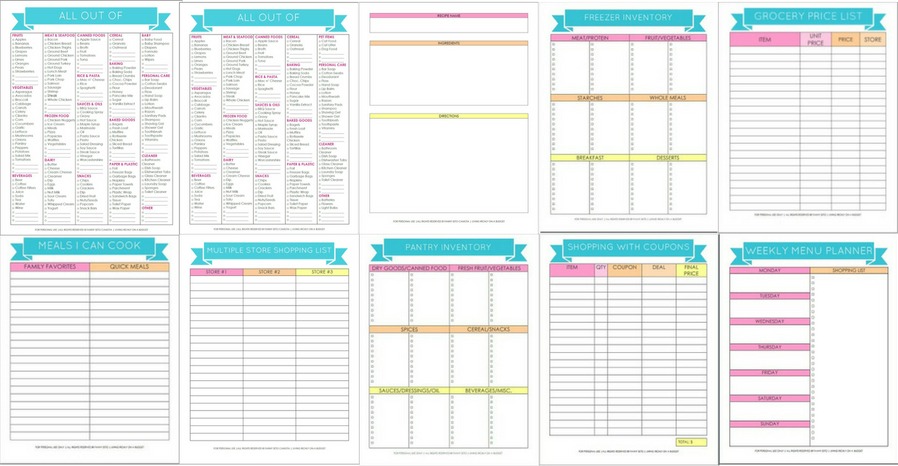 Meal Planning Printables 898
