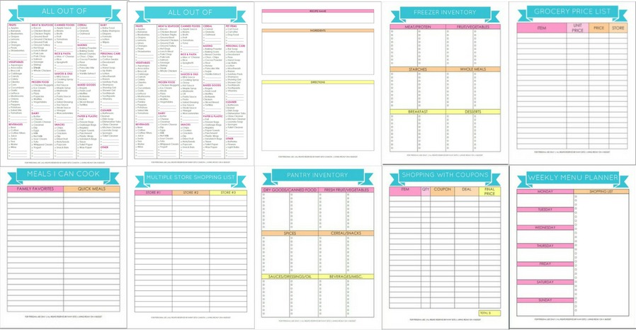 Meal Planning Printables 898