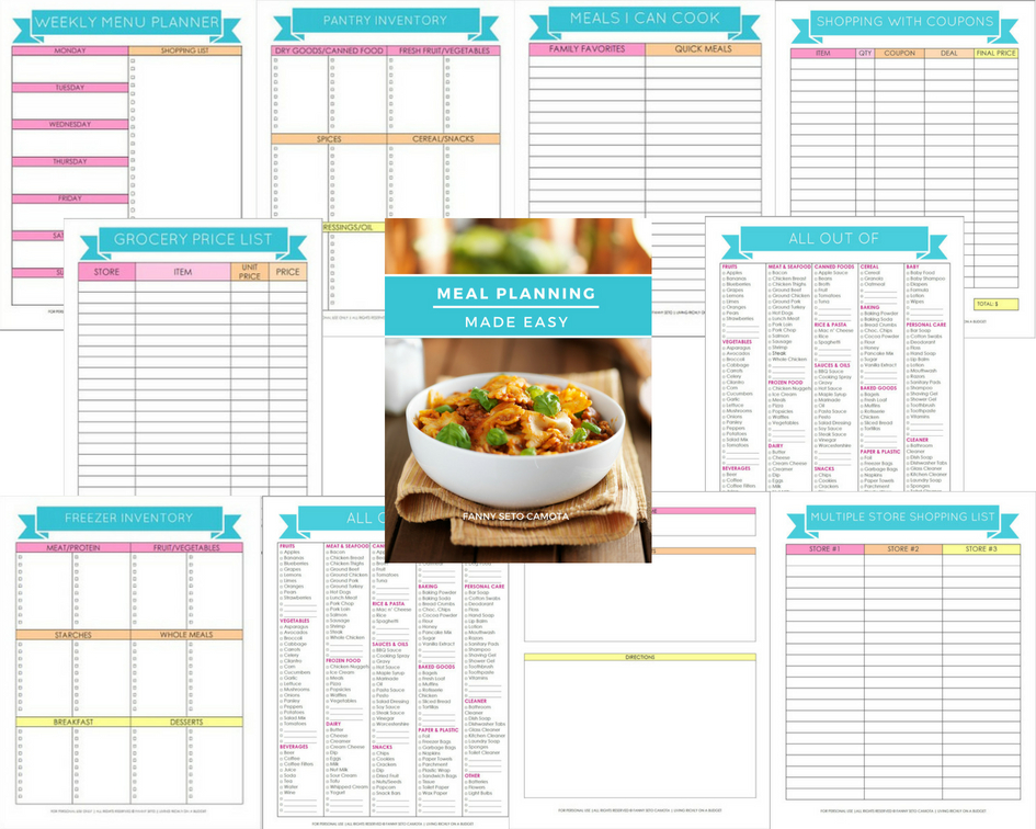 Meal Planning Printables with Cover
