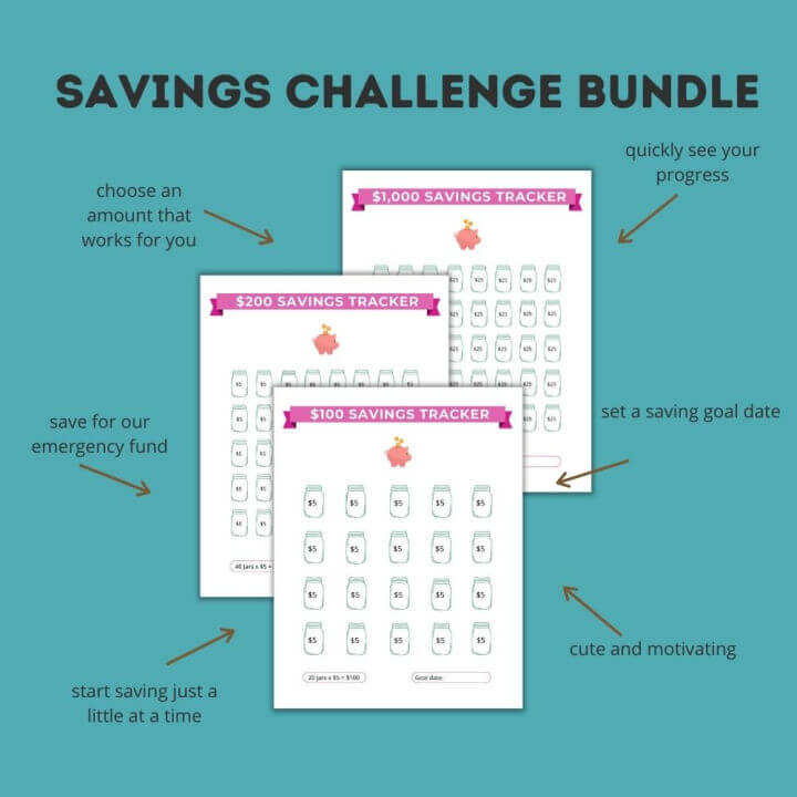 savings challenge printable