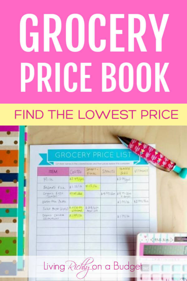 printable grocery price book
