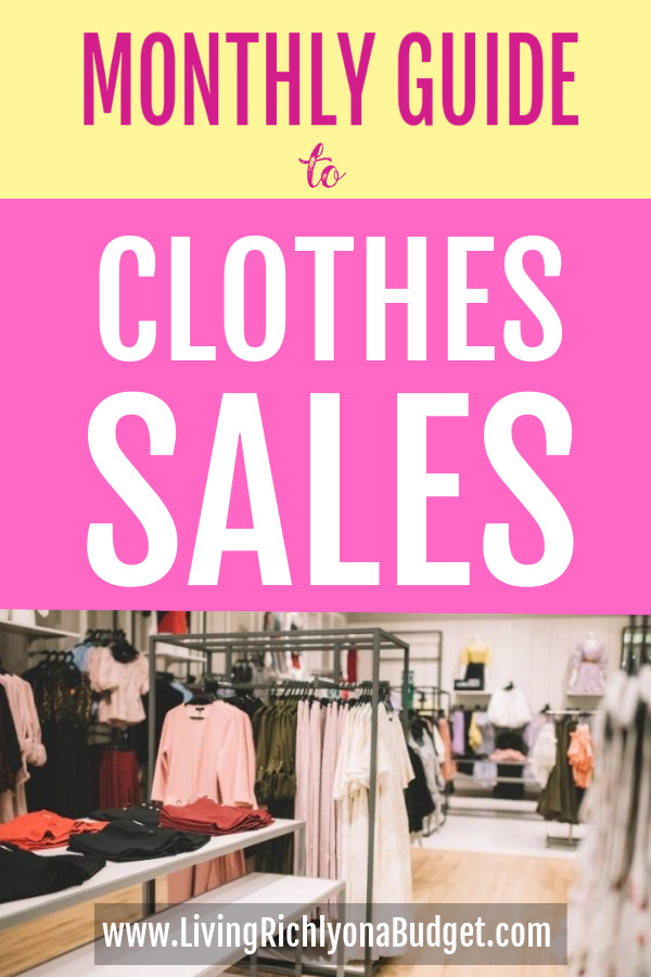 monthly guide to clothes sales