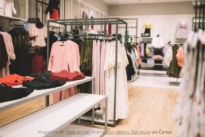 pink, white, and pastel colored women clothes in store