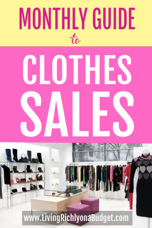 monthly guide to clothes sales
