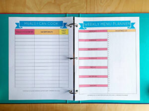 meal planning binder