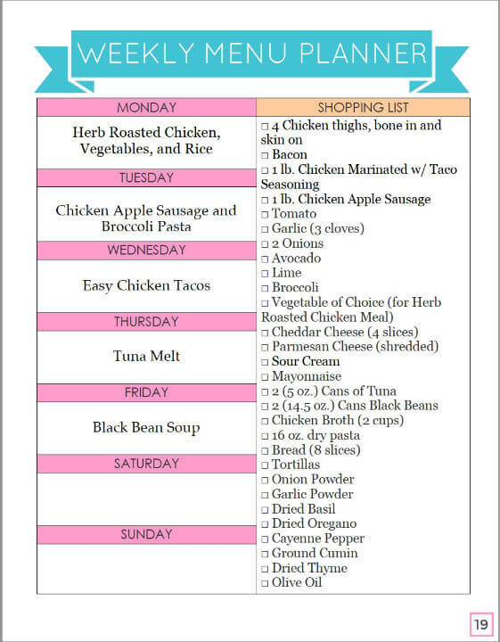 meal planning template