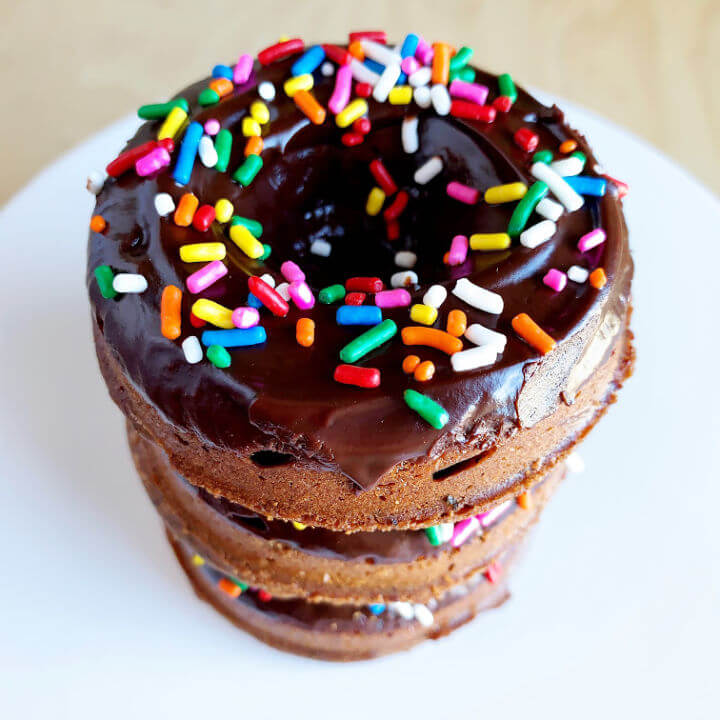 mochi donuts stacked on plate