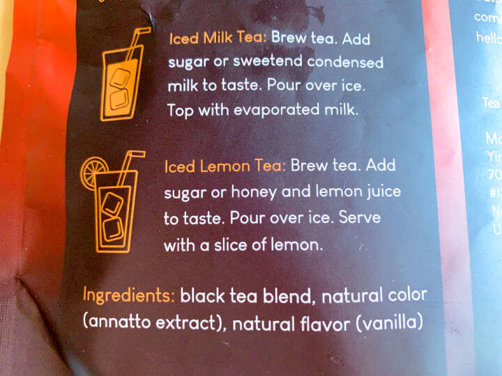 Thai iced Tea no dye ingredients