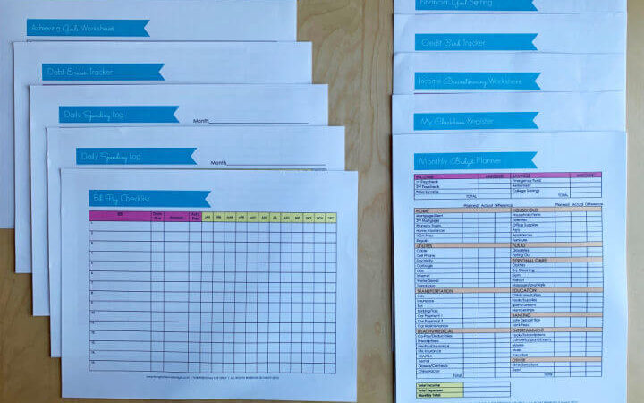 printed budgeting worksheets