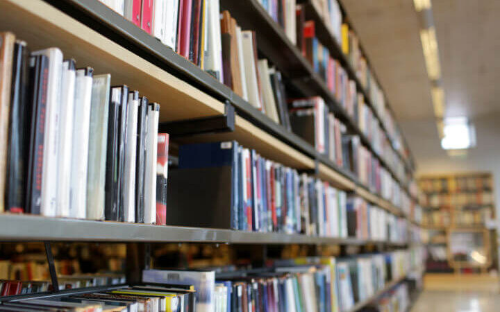 library shelves