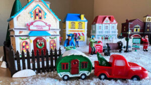 Cobblestone Corners Candy Store with truck and trailer in front