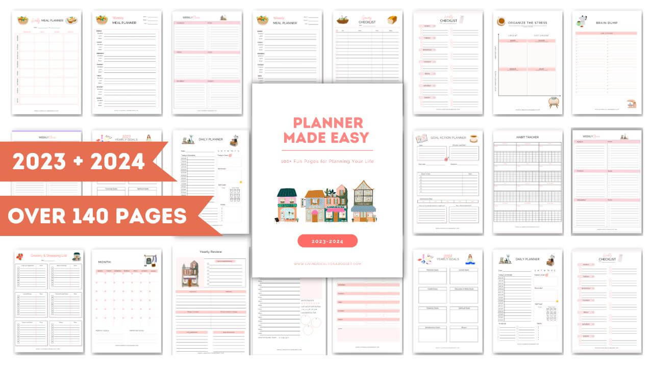 Planner pages with 24 sheets