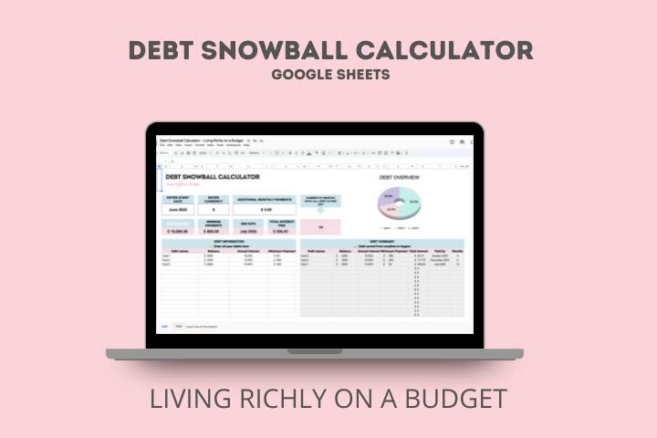Debt Snowball Calculator Google Shoots, Image: spreadsheet in laptop