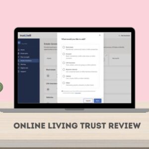 living trust online dashboard on laptop