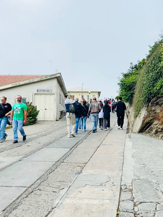 image: walk up to alcatraz prison