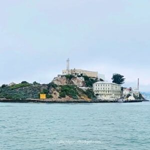 image: alcatraz island on foggy day
