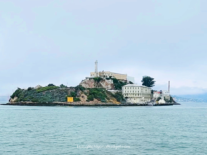 image: alcatraz island on foggy day